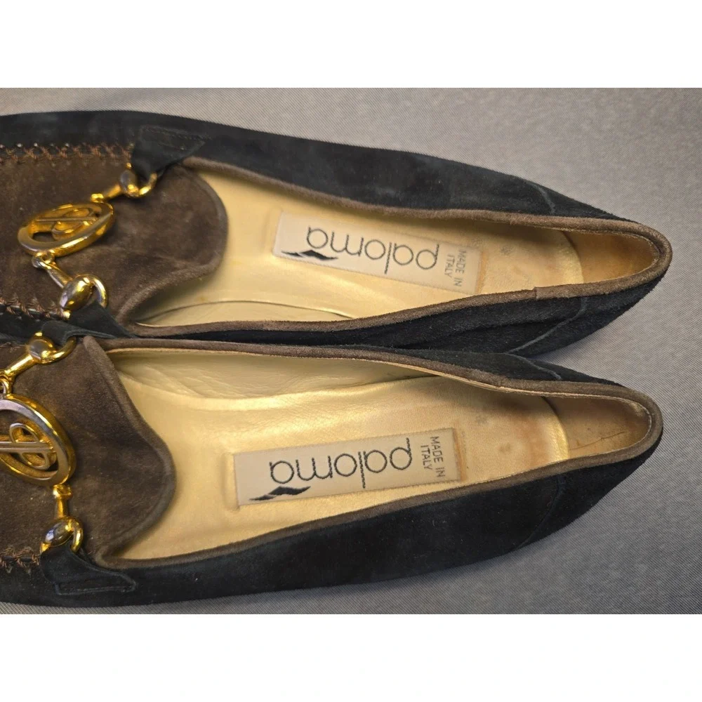 Vintage Paloma Italy Suede Horsebit Loafers - Women's Size 6 / 6.5 (9.5